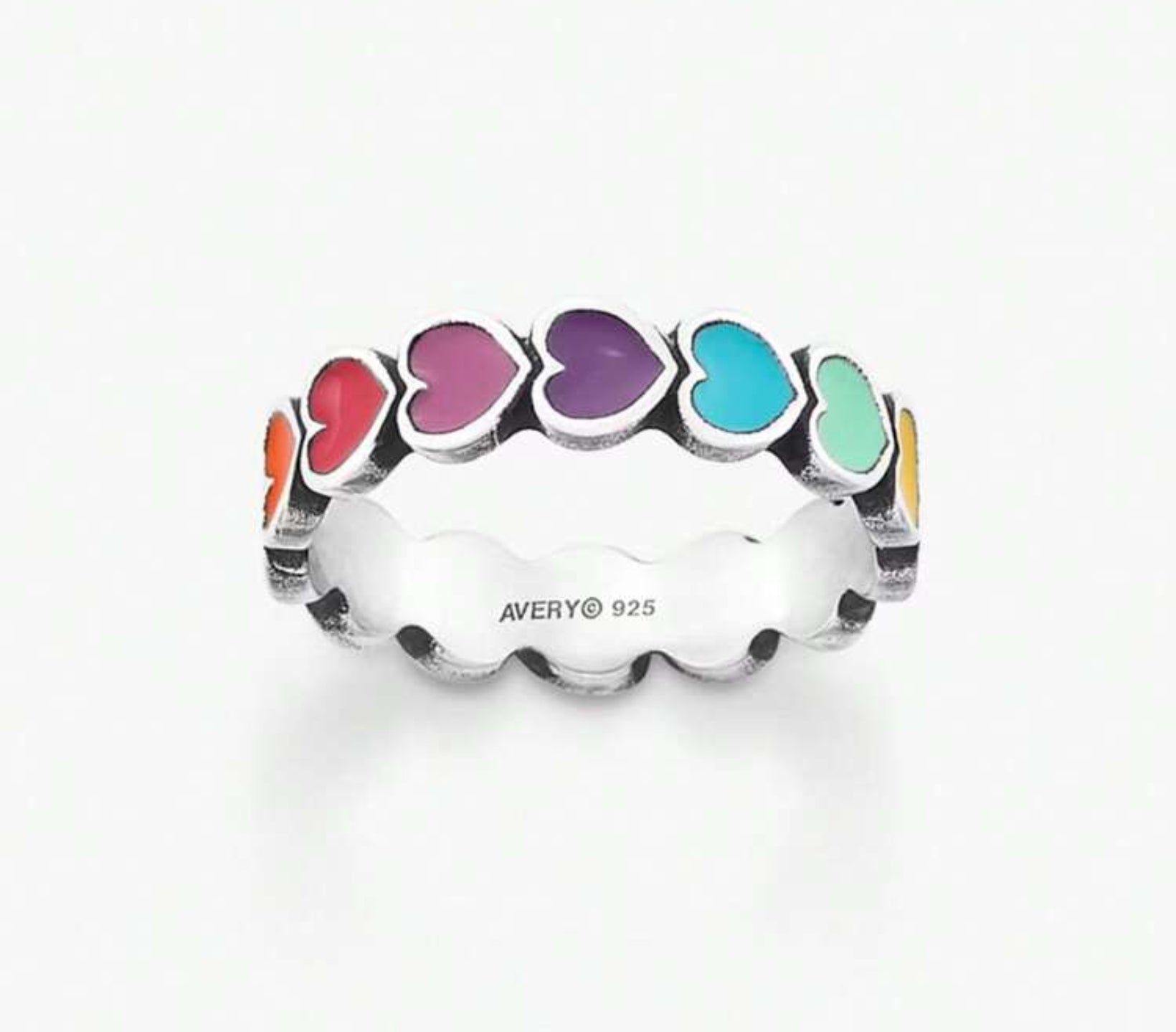 Colorful hearts ring